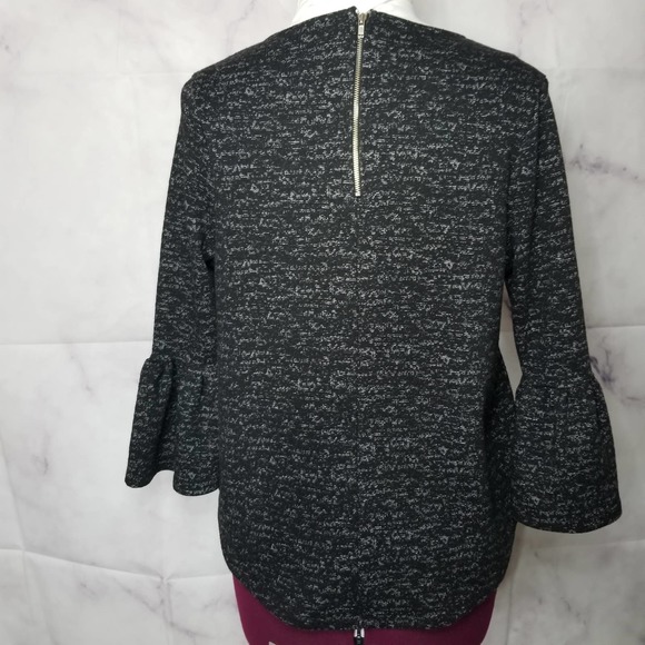 W5 charcoal bell sleeve ruffled long sleeve top S - Picture 4 of 12